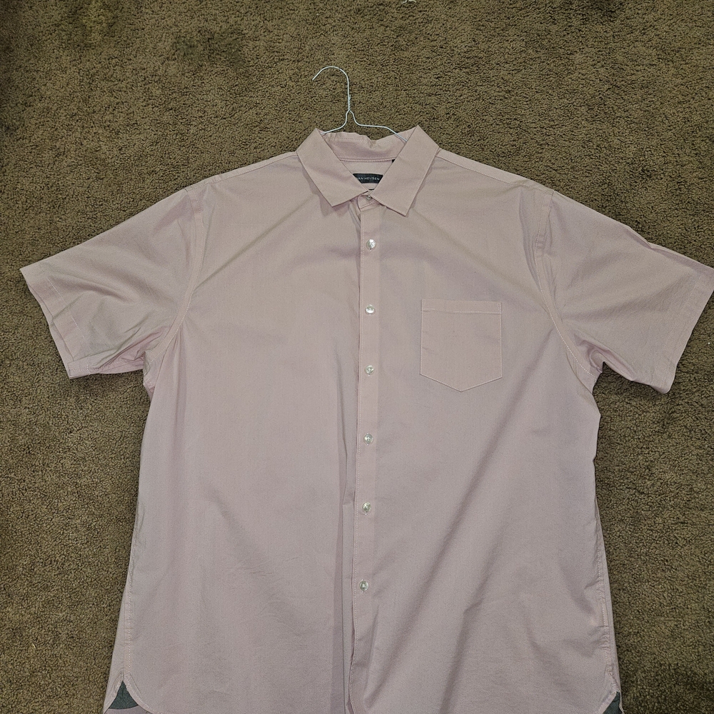 Van Heusen Light Pink Short Sleeve Button-Down Shirt